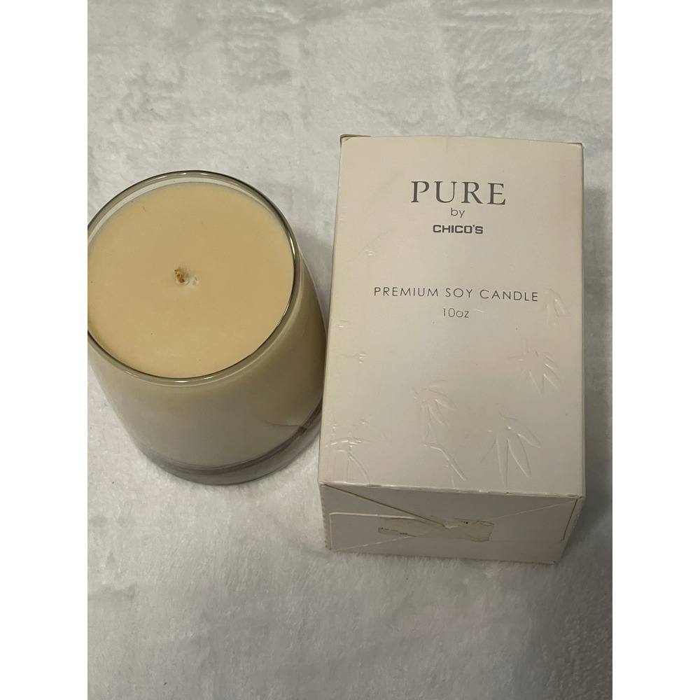 Pure by Chico's Gardenia‎ Premium Soy Candle 10 oz Glass Jar Boxed